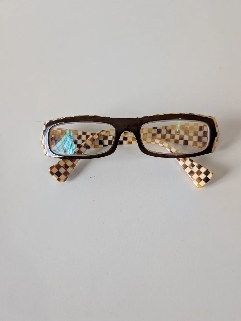 Alain Mikli Paris Checked Rectangular Handmade glasses Frames